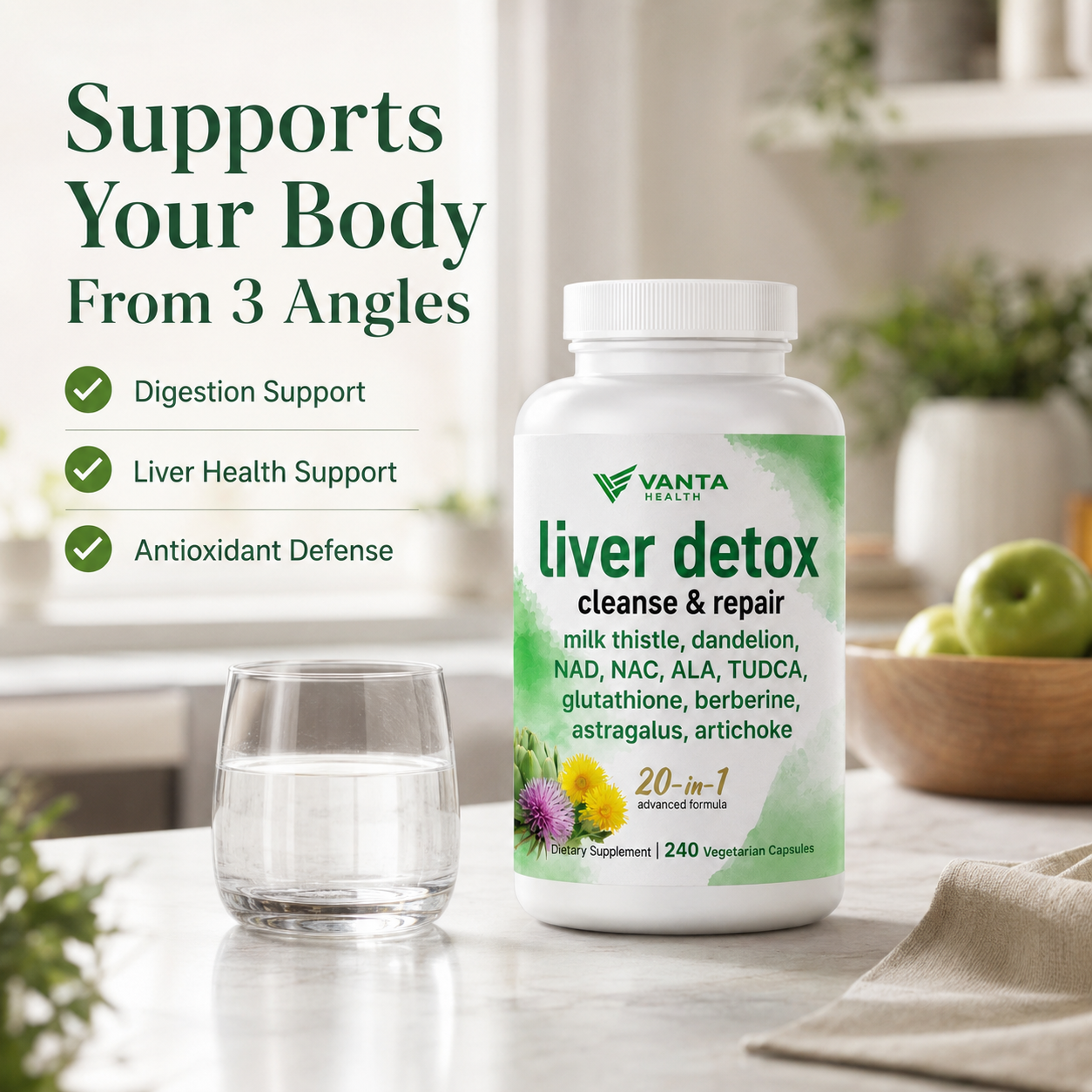 Vanta Health Liver Detox Cleanse & Repair Vegetarian Capsules