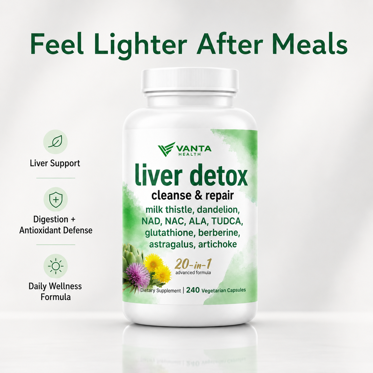 Vanta Health Liver Detox Cleanse & Repair Vegetarian Capsules