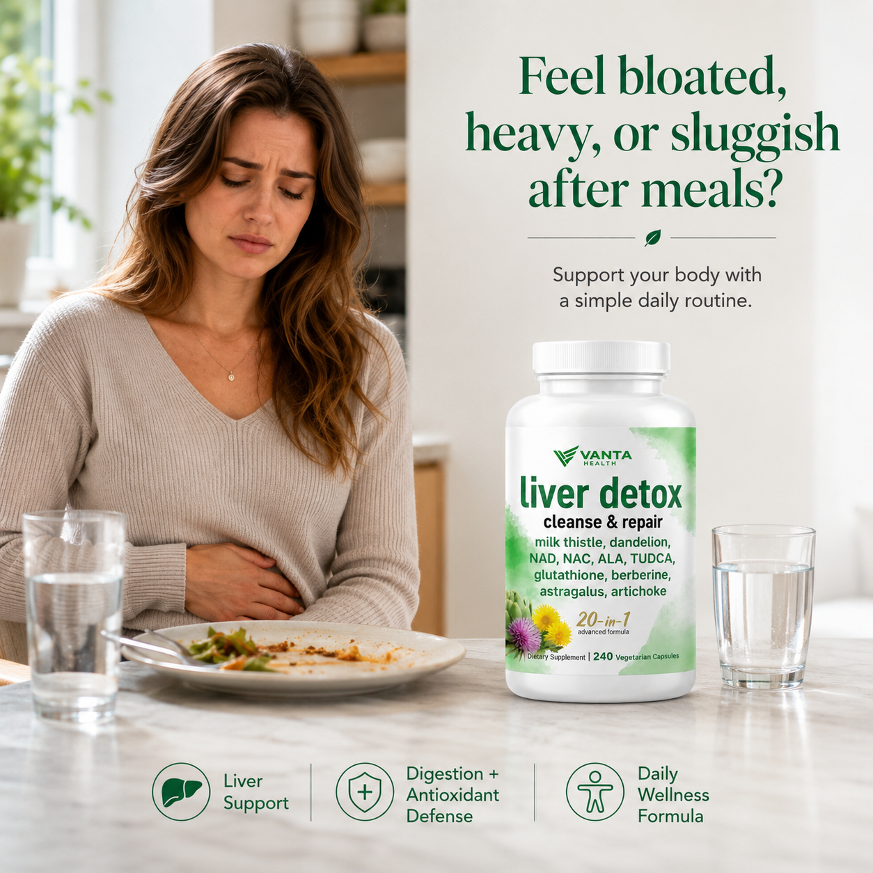 Vanta Health Liver Detox Cleanse & Repair Vegetarian Capsules