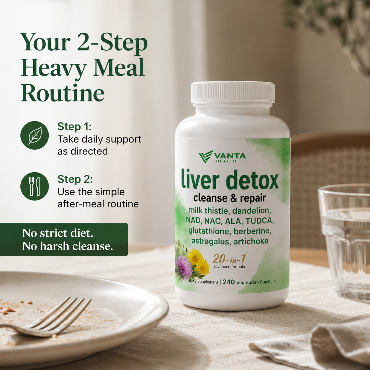 Vanta Health Liver Detox Cleanse & Repair Vegetarian Capsules