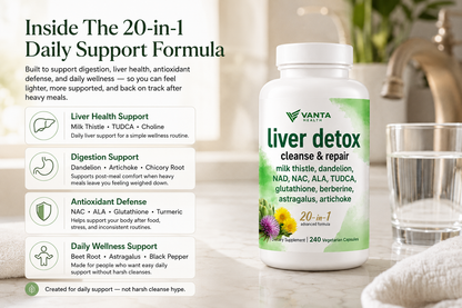Vanta Health Liver Detox Cleanse & Repair Vegetarian Capsules