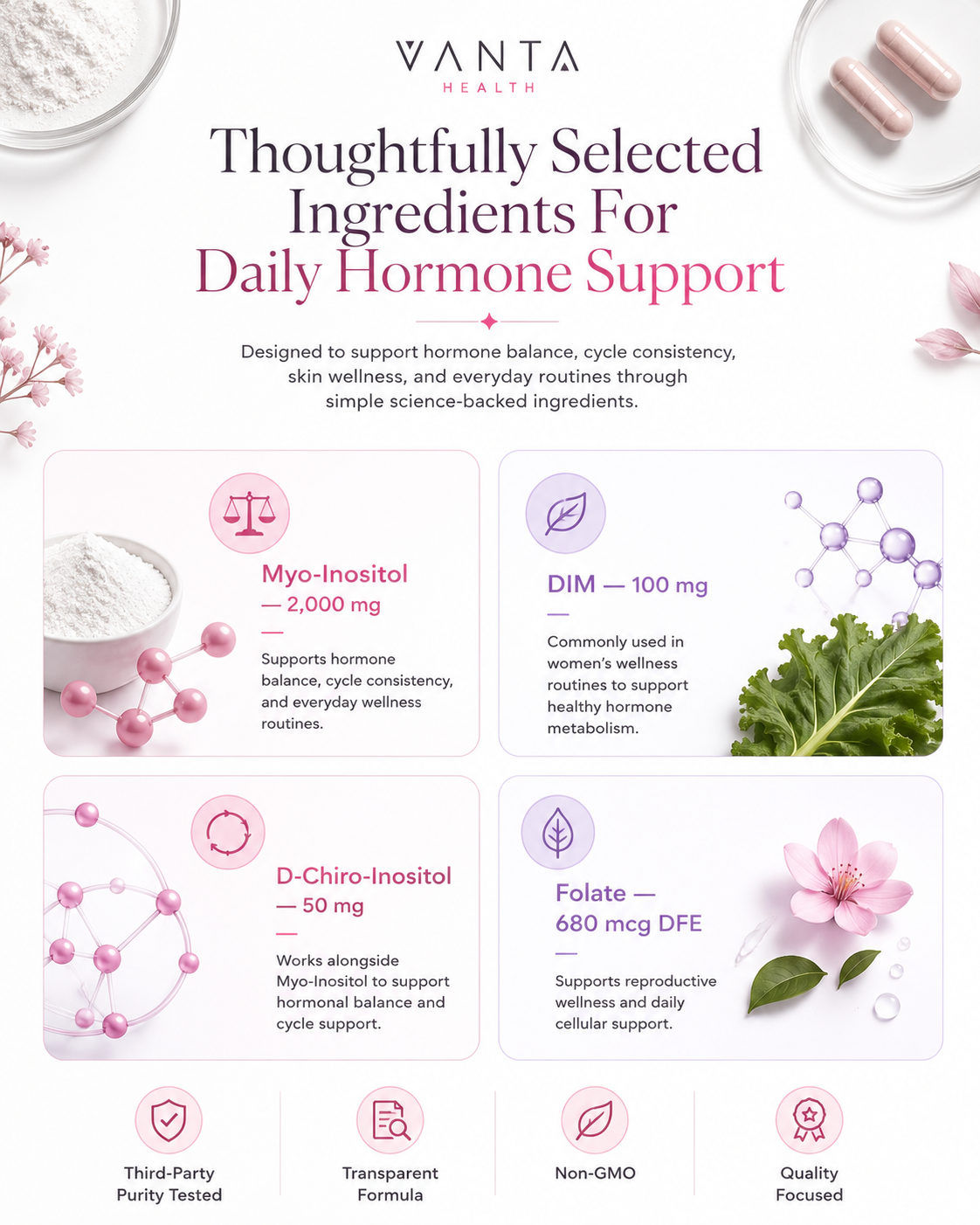 Vanta Health  Ovarian Support Hormone Balance Supplement